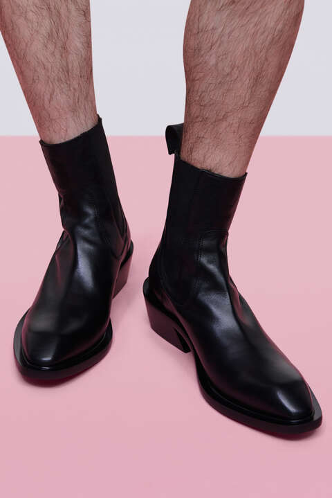 Fiorucci Men's Heart Leather Boots Black