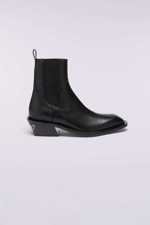 fiorucci Men's Heart Leather Boots Black