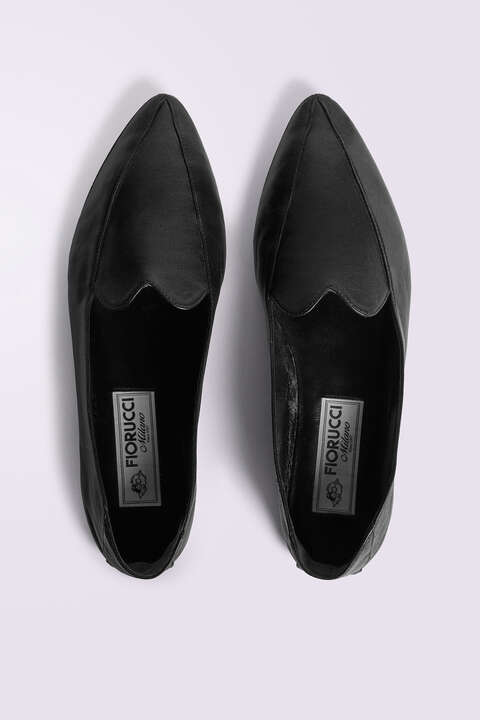 Fiorucci Men's Heart Leather Loafers Black