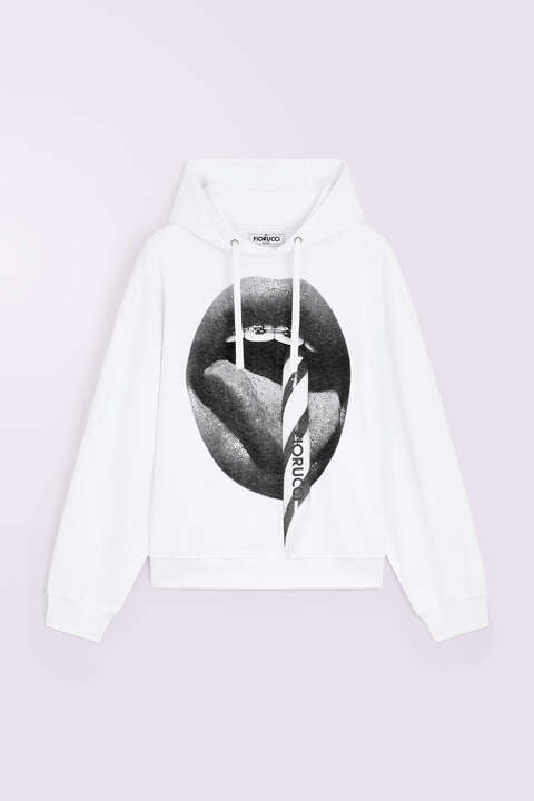 Fiorucci Mouth Graphic Hoodie White