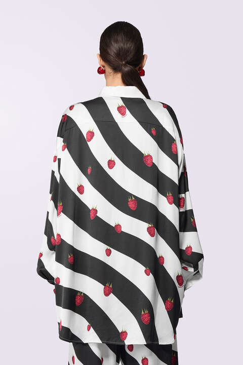 Fiorucci Raspberry Print Overshirt Multi