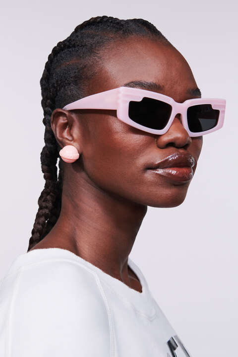 Fiorucci Rectangular Wing Sunglasses Pink