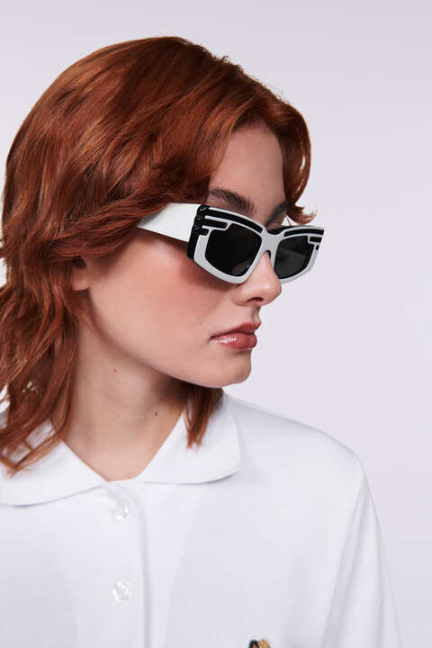 Fiorucci Rectangular Wing Sunglasses White