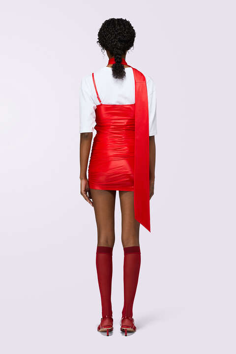 Fiorucci Scarf Bodycon Mini Dress Red