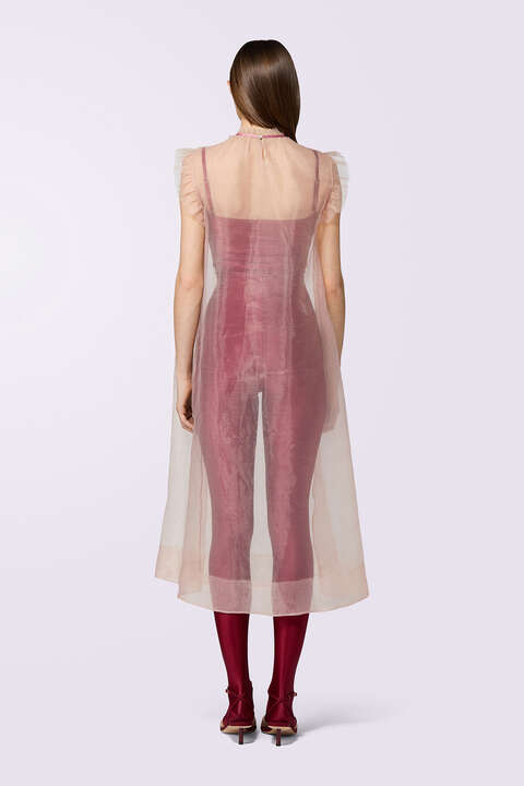 Fiorucci Sheer Nightgown Midi Dress Pink