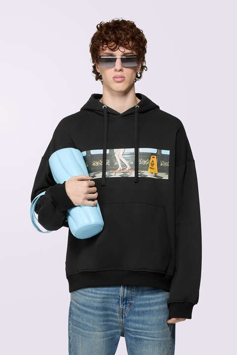 fiorucci Skateboard Print Hoodie Black