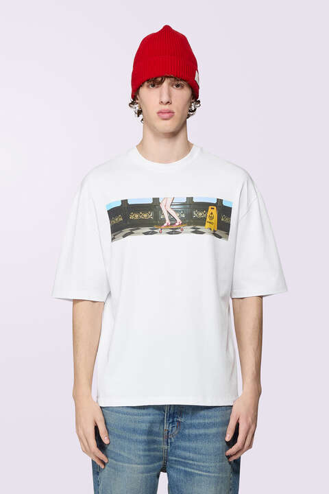fiorucci Skateboard Print T-Shirt White