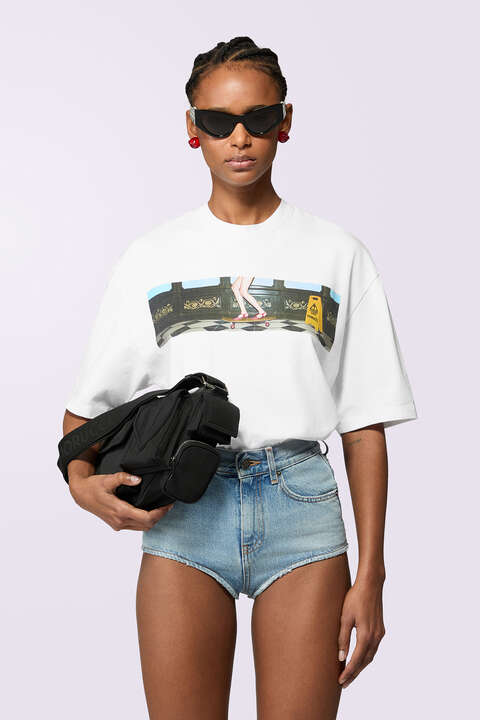 fiorucci Skateboard Print T-Shirt White