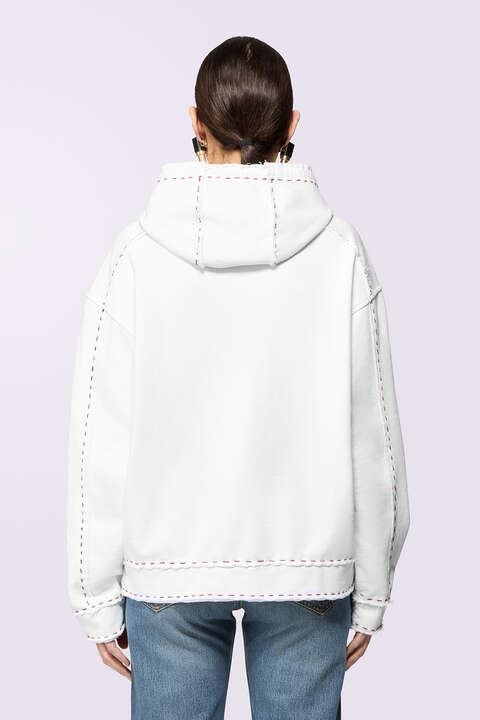 Fiorucci Stitch Logo Hoodie White