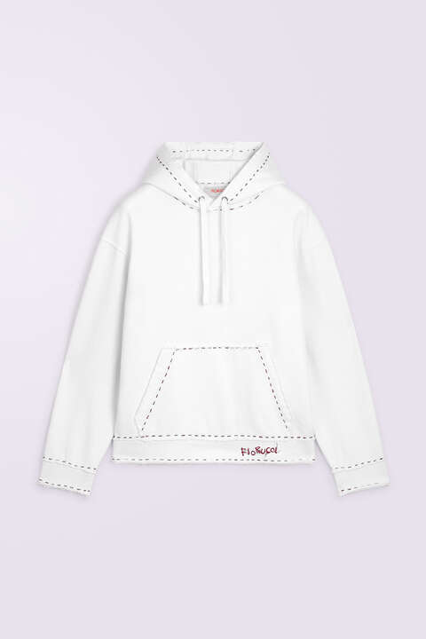 Fiorucci Stitch Logo Hoodie White