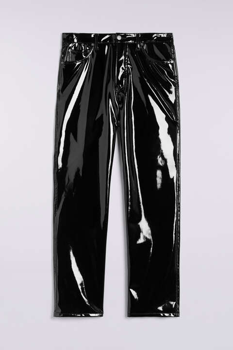 Fiorucci Straight Fit Vinyl Trousers Black