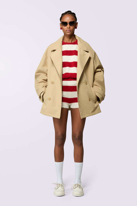 fiorucci Stripe Crop Knit Jumper Red