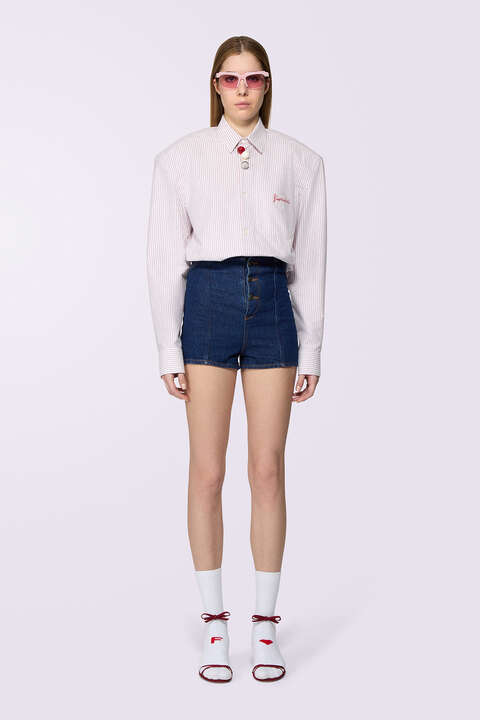 fiorucci Stripe Flannel Shirt Pink