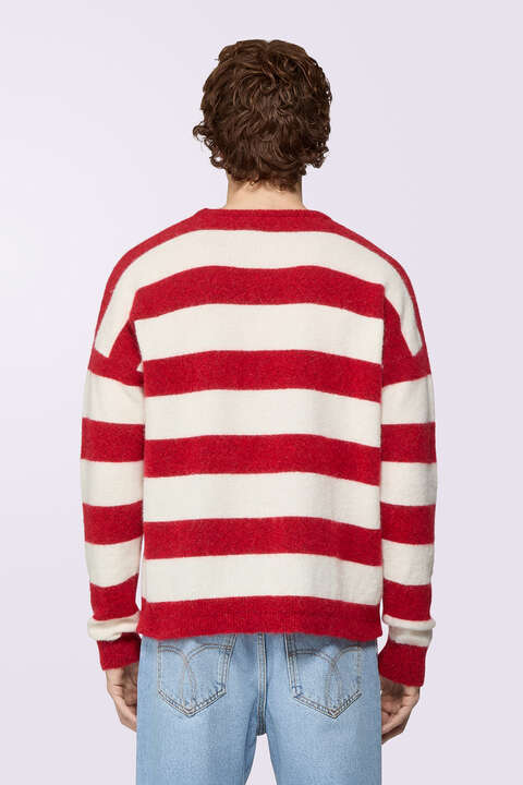 Fiorucci Stripe Knit Jumper Red