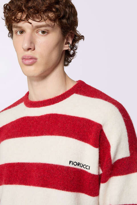 Fiorucci Stripe Knit Jumper Red
