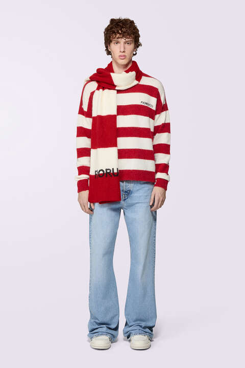 fiorucci Stripe Knit Jumper Red