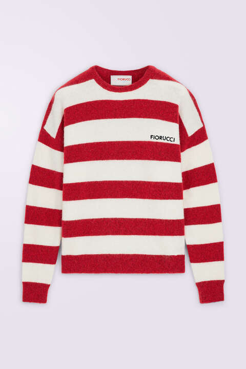 fiorucci Stripe Knit Jumper Red