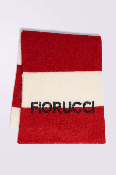 fiorucci Stripe Logo Scarf Red