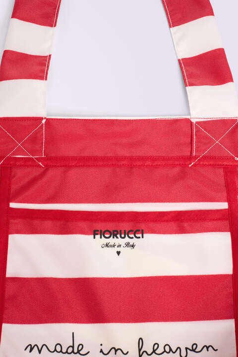 Fiorucci Stripe Logo Tote Bag Red