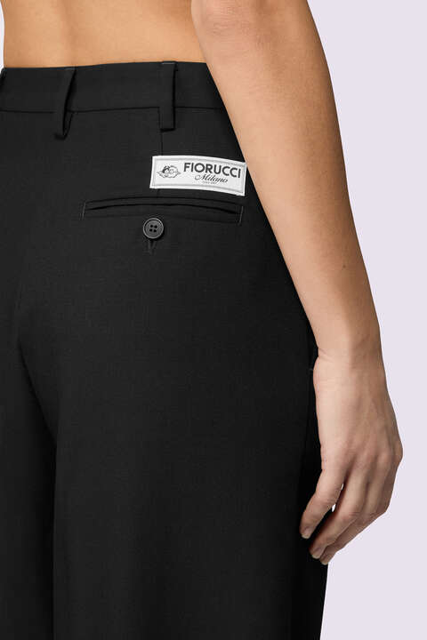 Fiorucci Tailored Wide Leg Trousers Black