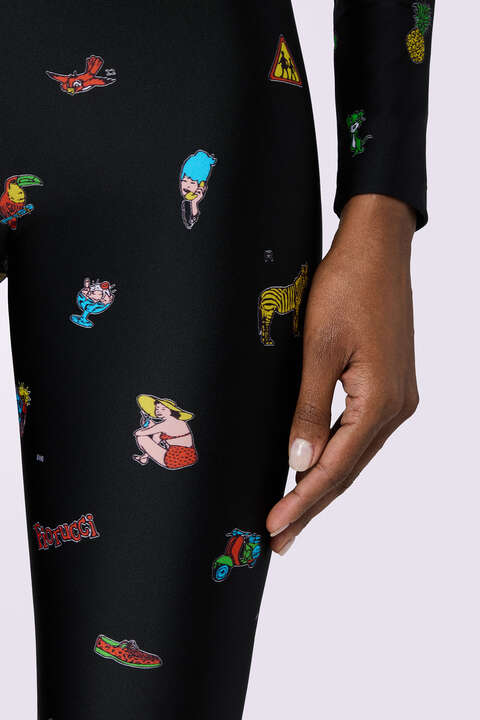 Fiorucci Toys Print Biker Shorts Black