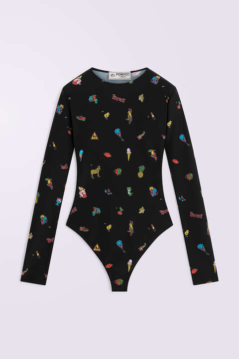 fiorucci Toys Print Bodysuit Black