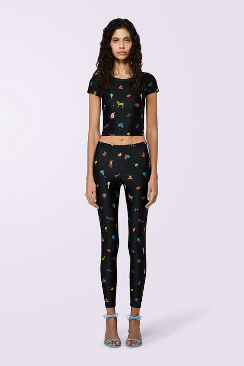 Fiorucci Toys Print Crop Top Black