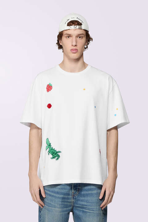 Fiorucci Unisex Dinosaur T-Shirt White