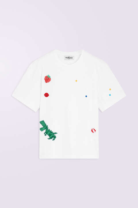 fiorucci Unisex Dinosaur T-Shirt White