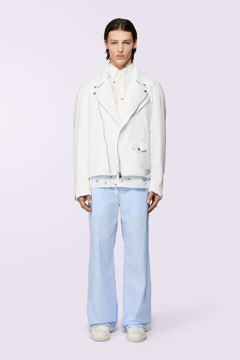 Fiorucci Unisex Padded Biker Jacket White