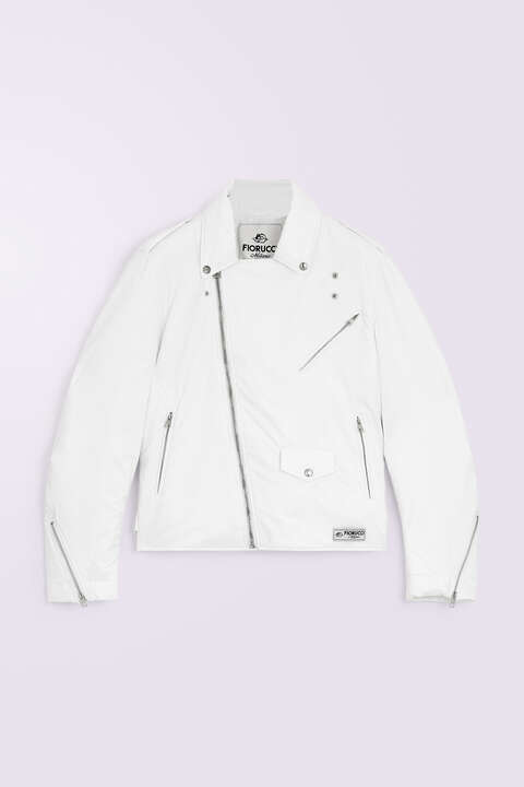fiorucci Unisex Padded Biker Jacket White