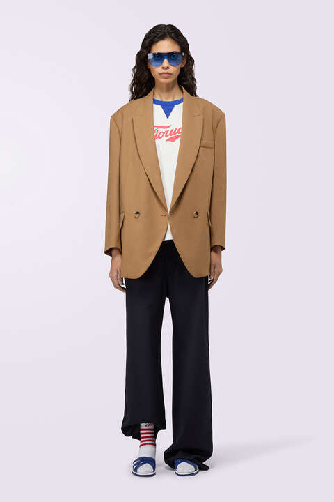 Fiorucci Varsity Logo Regular T-Shirt Cream