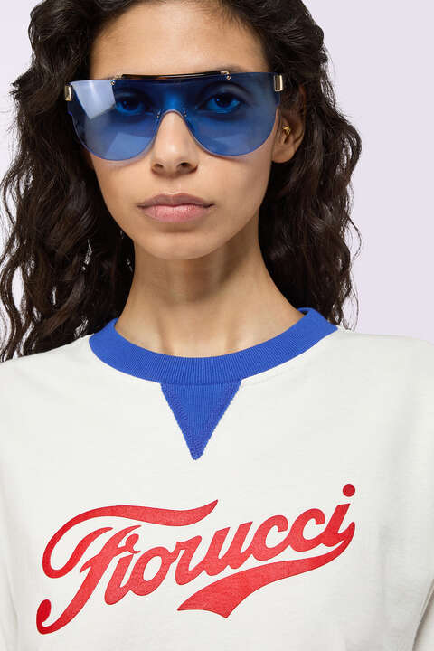 Fiorucci Varsity Logo Regular T-Shirt Cream