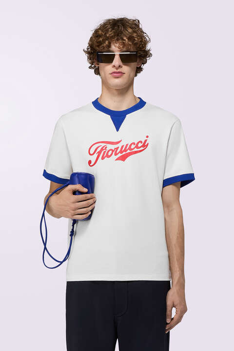 fiorucci Varsity Logo Regular T-Shirt Cream