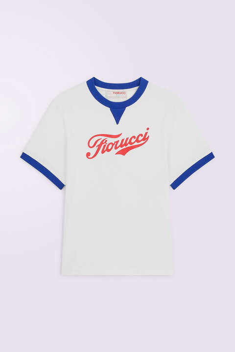 fiorucci Varsity Logo Regular T-Shirt Cream