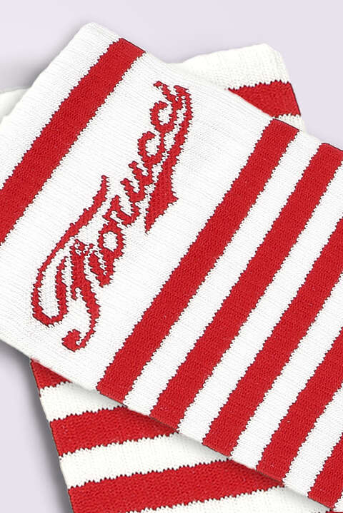 Fiorucci Varsity Logo Striped Socks White