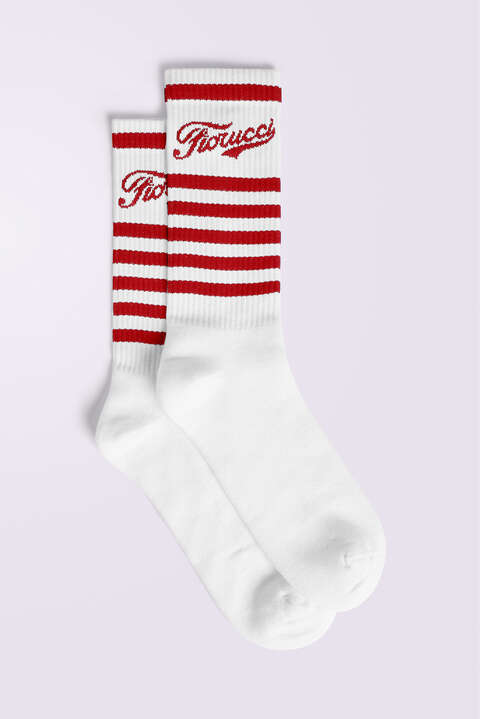 fiorucci Varsity Logo Striped Socks White