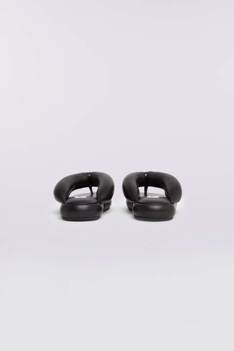 Fiorucci Vegan Leather Fluff Flops Black