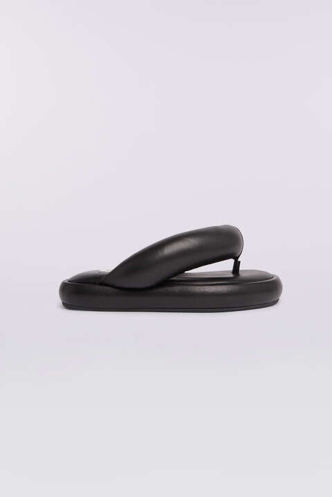 fiorucci Vegan Leather Fluff Flops Black