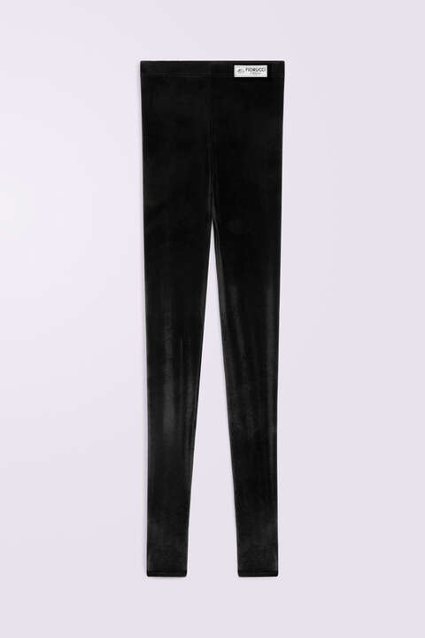 Fiorucci Velour Semi-Footed Leggings Black