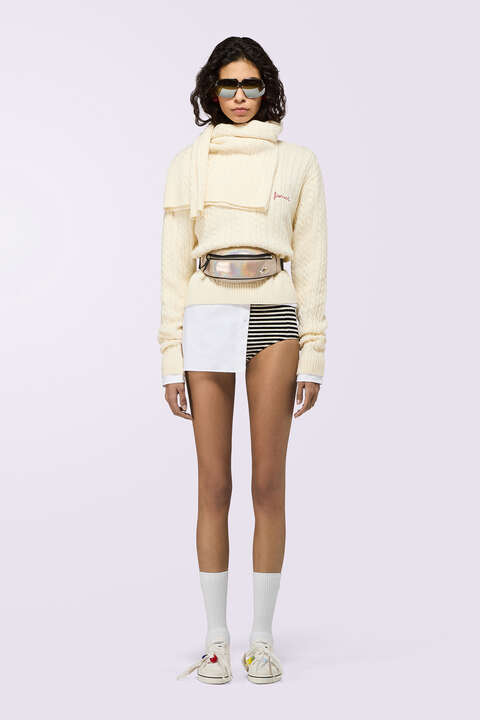 fiorucci Velour Striped Hot Pants Navy