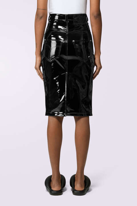 Fiorucci Vinyl Midi Skirt Black