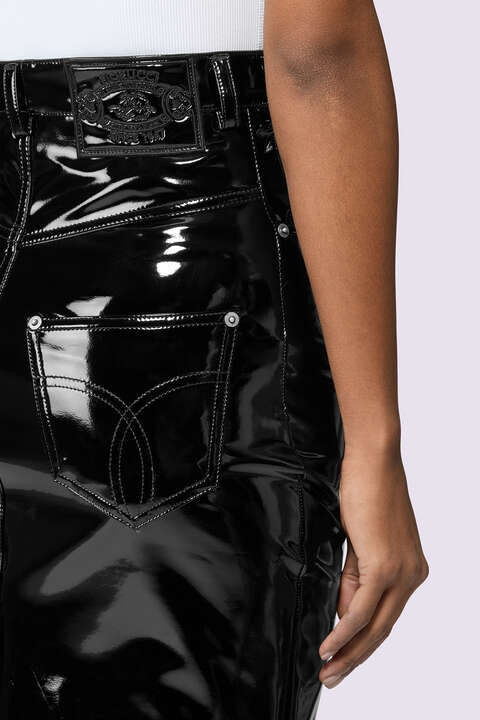 Fiorucci Vinyl Midi Skirt Black
