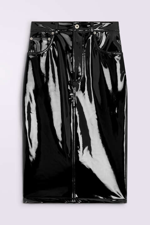 Fiorucci Vinyl Midi Skirt Black