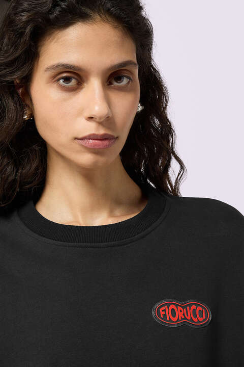 Fiorucci Fish Eye Logo Patch Regular Sweatshirt Black