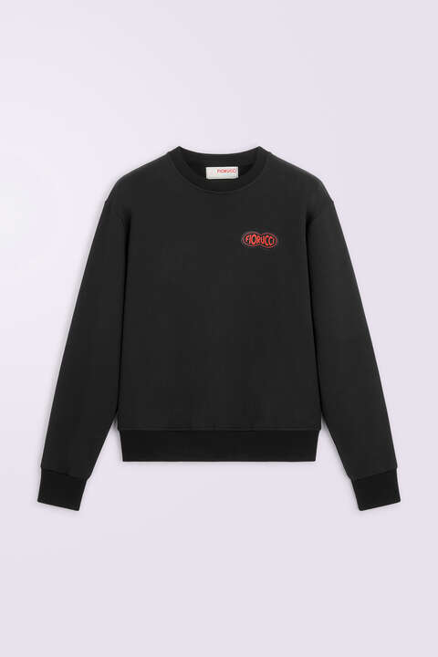 Fiorucci Fish Eye Logo Patch Regular Sweatshirt Black