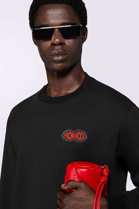 Fiorucci Fish Eye Logo Patch Regular Sweatshirt Black