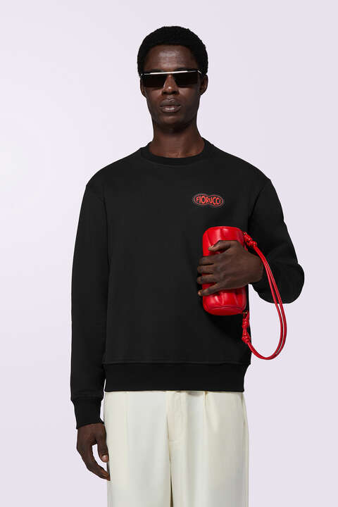 fiorucci Fish Eye Logo Patch Regular Sweatshirt Black
