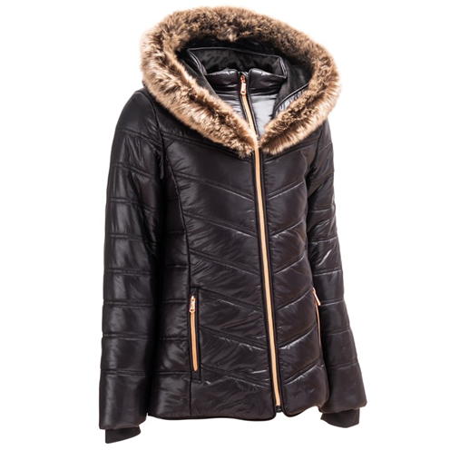 Firetrap Firetrap Junior Girls Luxe Bubble Jacket With Fur-Trimmed Hood