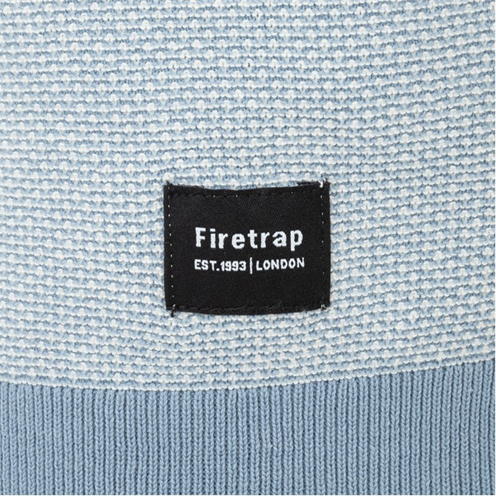 Firetrap Firetrap Quarter Short Sleeve Ribbed Knit Button Polo Men